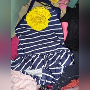 Baby Old Navy Navy & White Striped Swimsuit